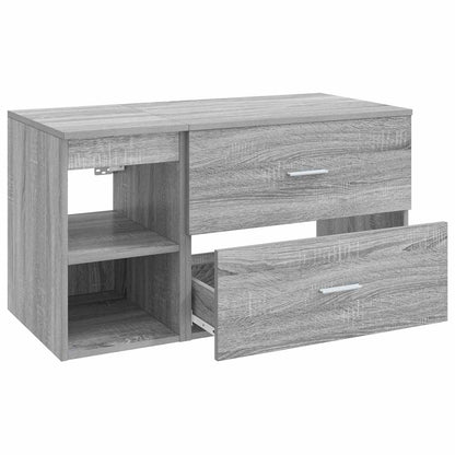 Badezimmermöbel-Set 2 stk. Grau Sonoma Holzwerkstoff