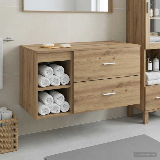 Badezimmermöbel-Set 2 Stk. Artisan-Eiche Holzwerkstoff