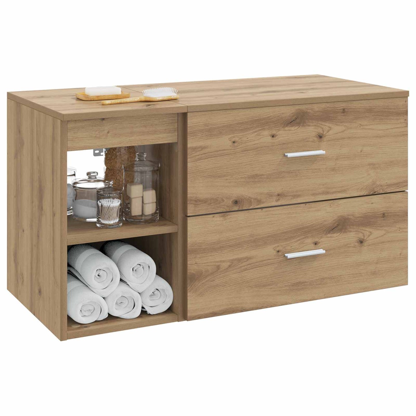 Badezimmermöbel-Set 2 Stk. Artisan-Eiche Holzwerkstoff