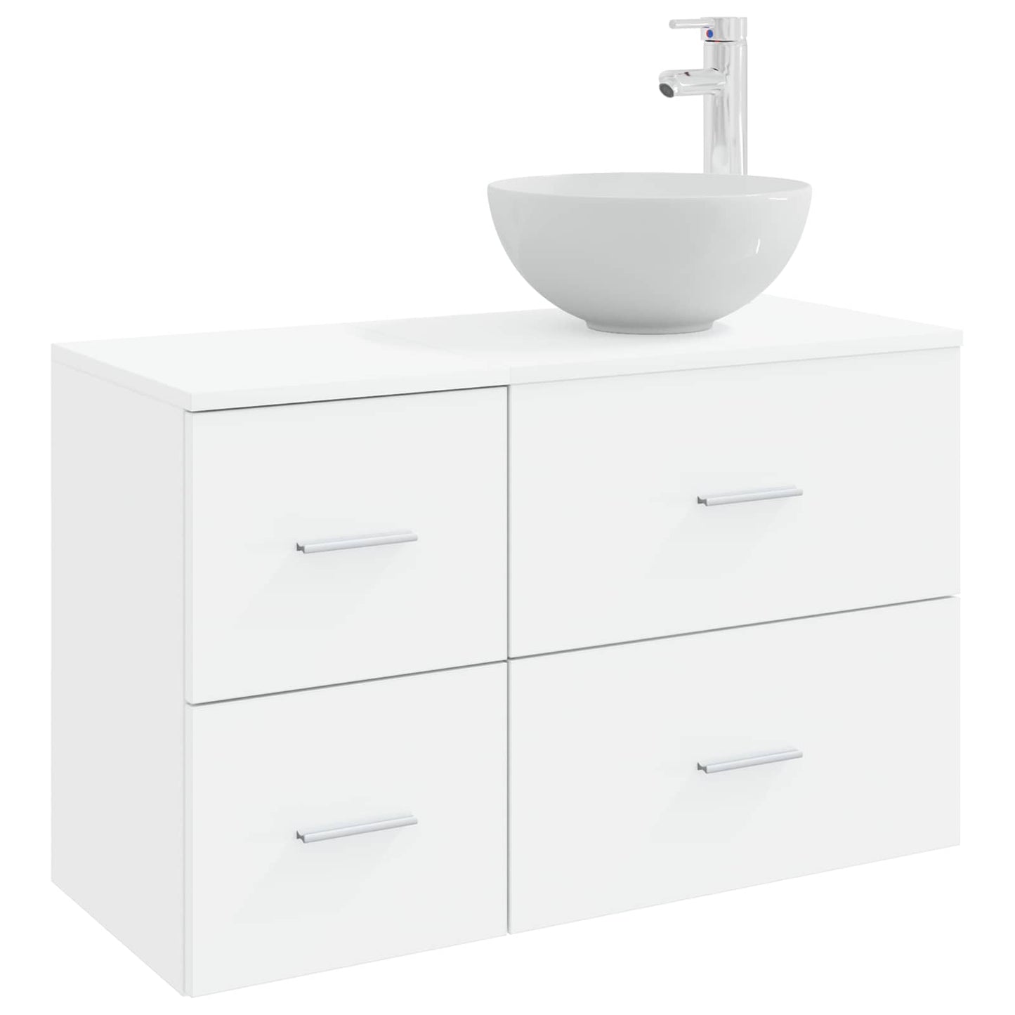 Badezimmermöbel-Set 2 stk. Weiß Holzwerkstoff