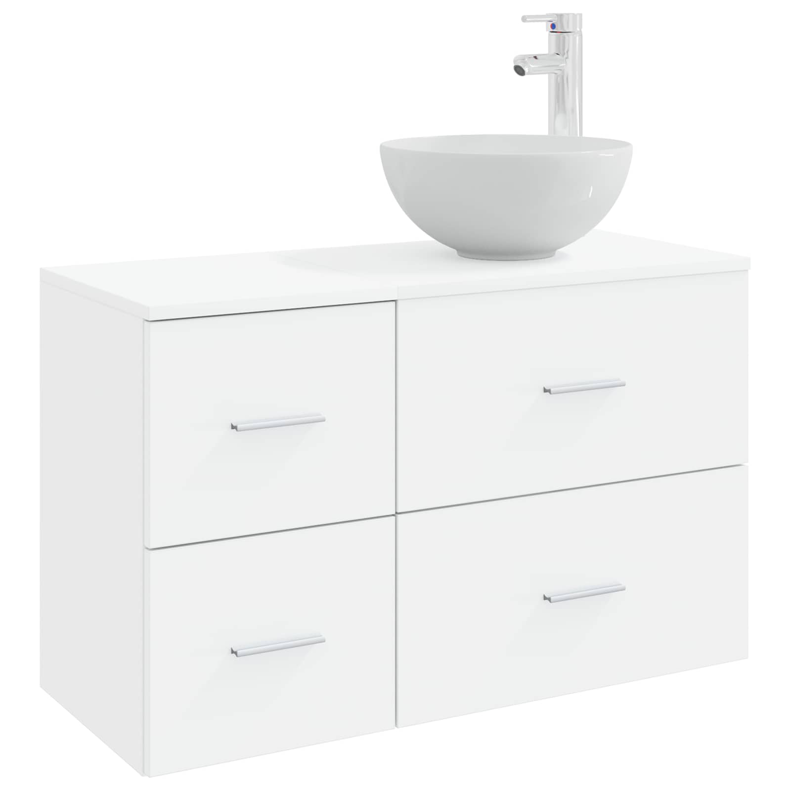 Badezimmermöbel-Set 2 stk. Weiß Holzwerkstoff