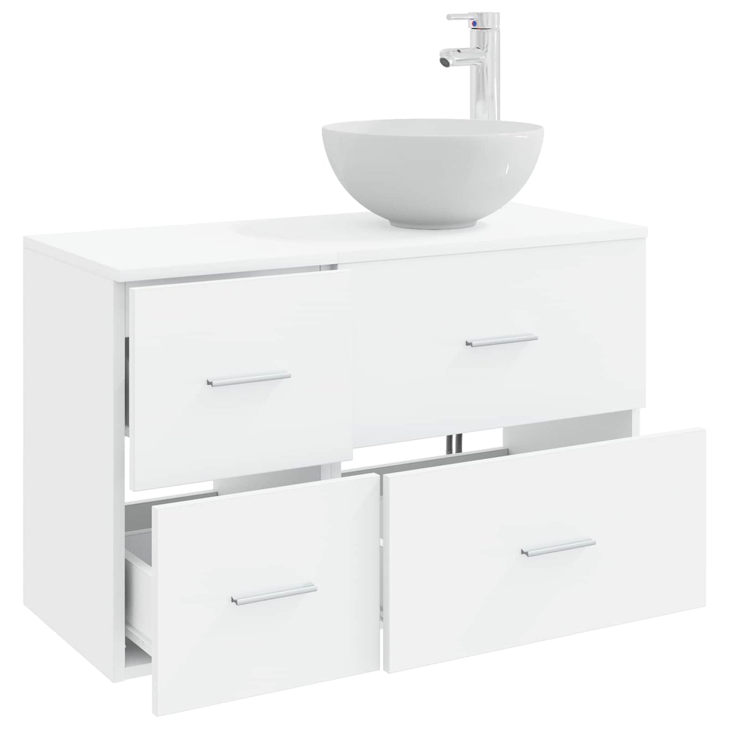 Badezimmermöbel-Set 2 stk. Weiß Holzwerkstoff