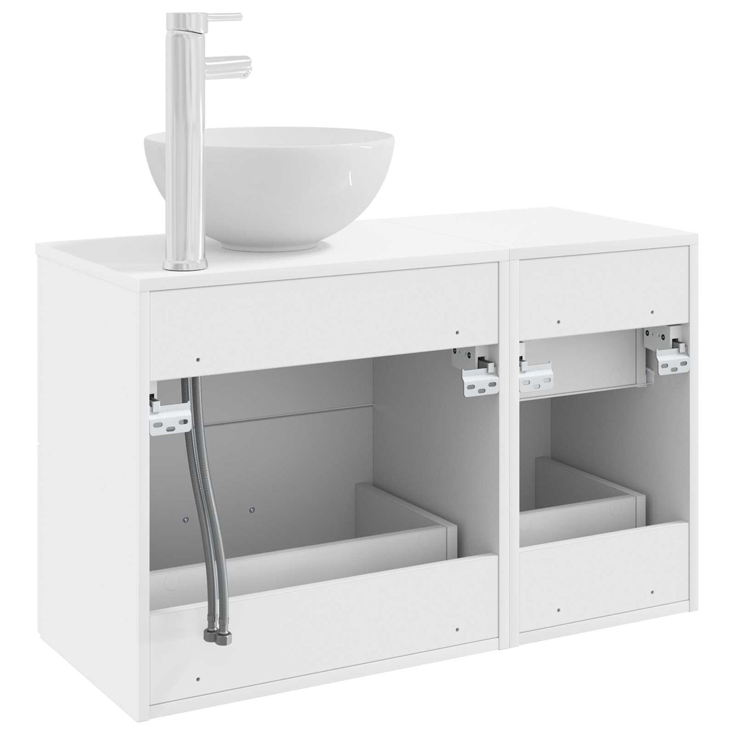 Badezimmermöbel-Set 2 stk. Weiß Holzwerkstoff