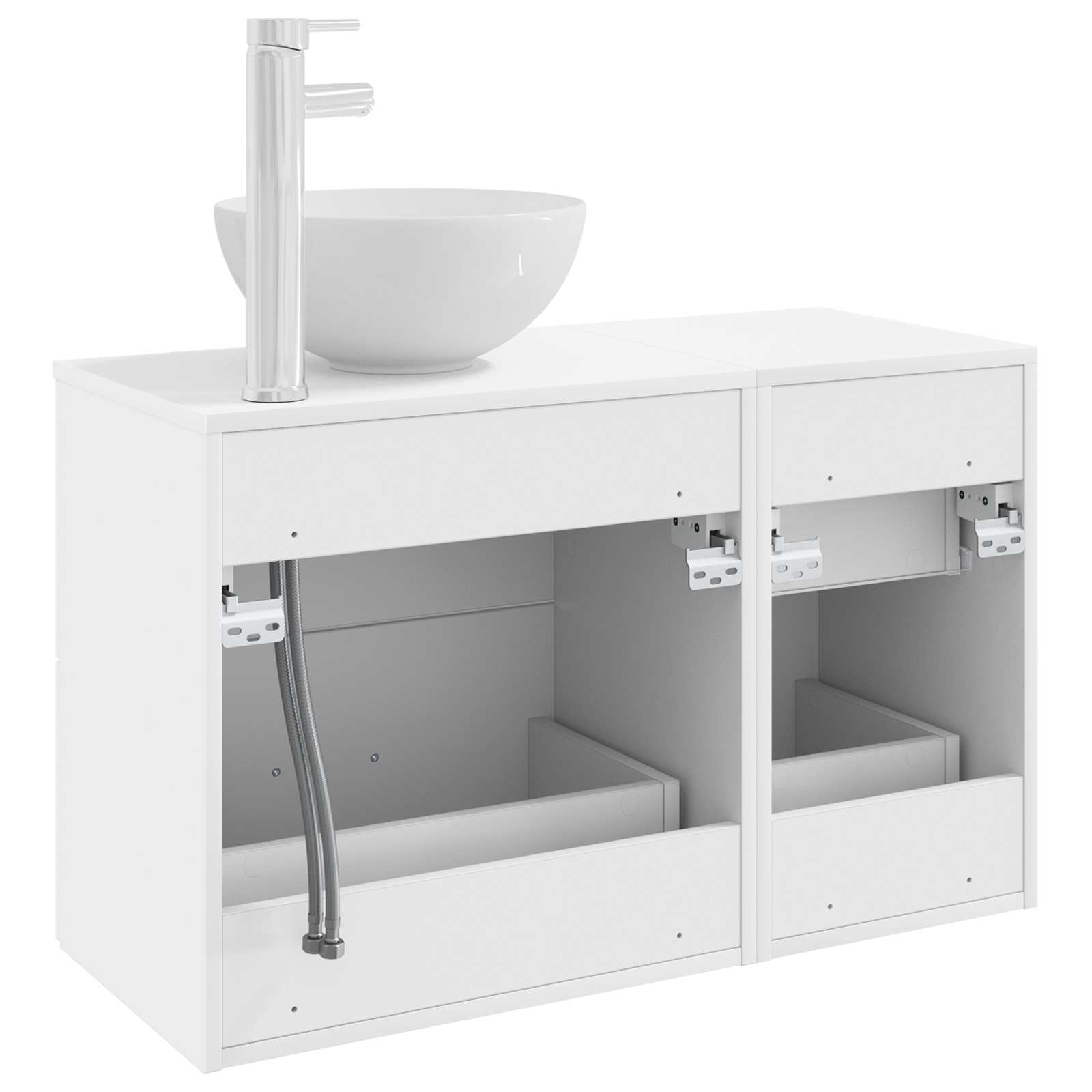 Badezimmermöbel-Set 2 stk. Weiß Holzwerkstoff