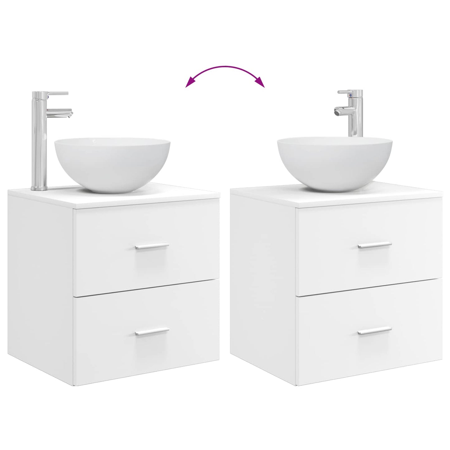 Badezimmermöbel-Set 2 stk. Weiß Holzwerkstoff