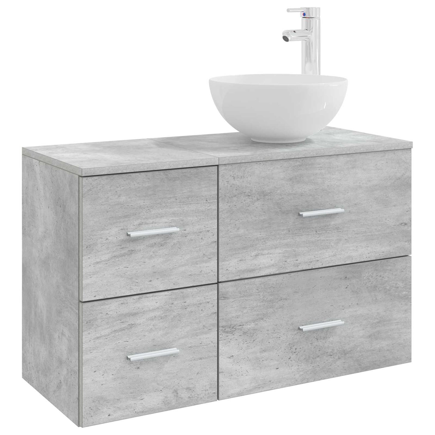 Badezimmermöbel-Set 2 stk. Betongrau Holzwerkstoff