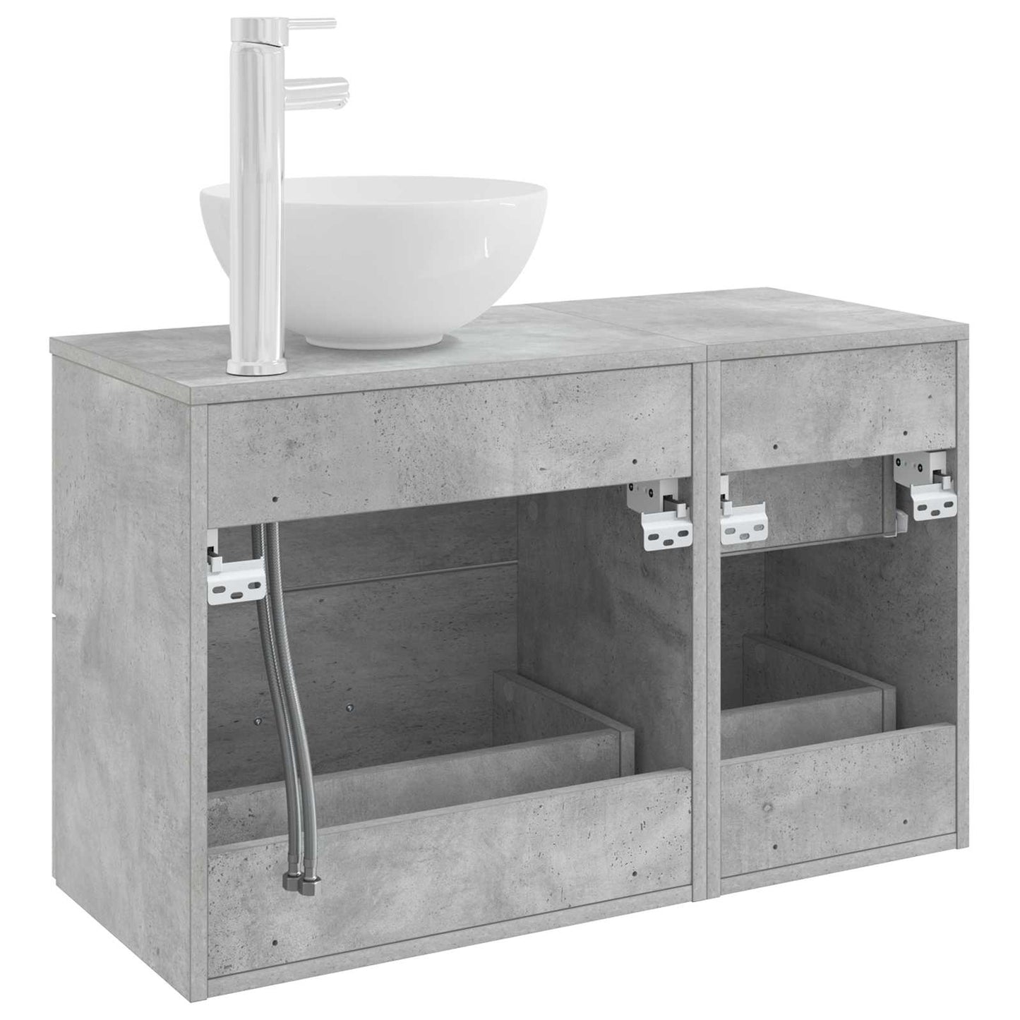 Badezimmermöbel-Set 2 stk. Betongrau Holzwerkstoff