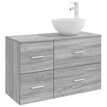 Badezimmermöbel-Set 2 stk. Grau Sonoma Holzwerkstoff