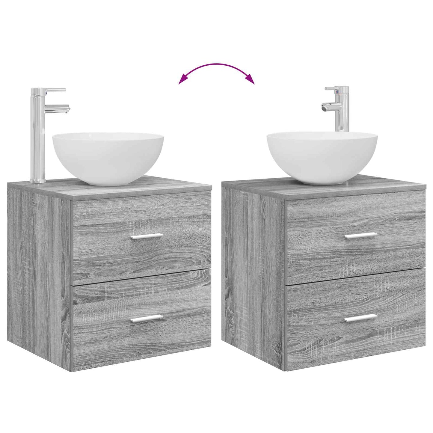 Badezimmermöbel-Set 2 pcs Grau Sonoma Holzwerkstoff