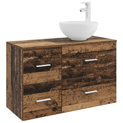 Badezimmermöbel-Set 2 stk. Altholz Holzwerkstoff