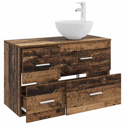 Badezimmermöbel-Set 2 stk. Altholz Holzwerkstoff