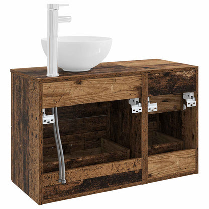 Badezimmermöbel-Set 2 stk. Altholz Holzwerkstoff