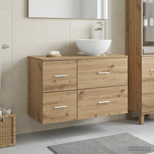 Badezimmermöbel-Set 2 Stk. Artisan-Eiche Holzwerkstoff