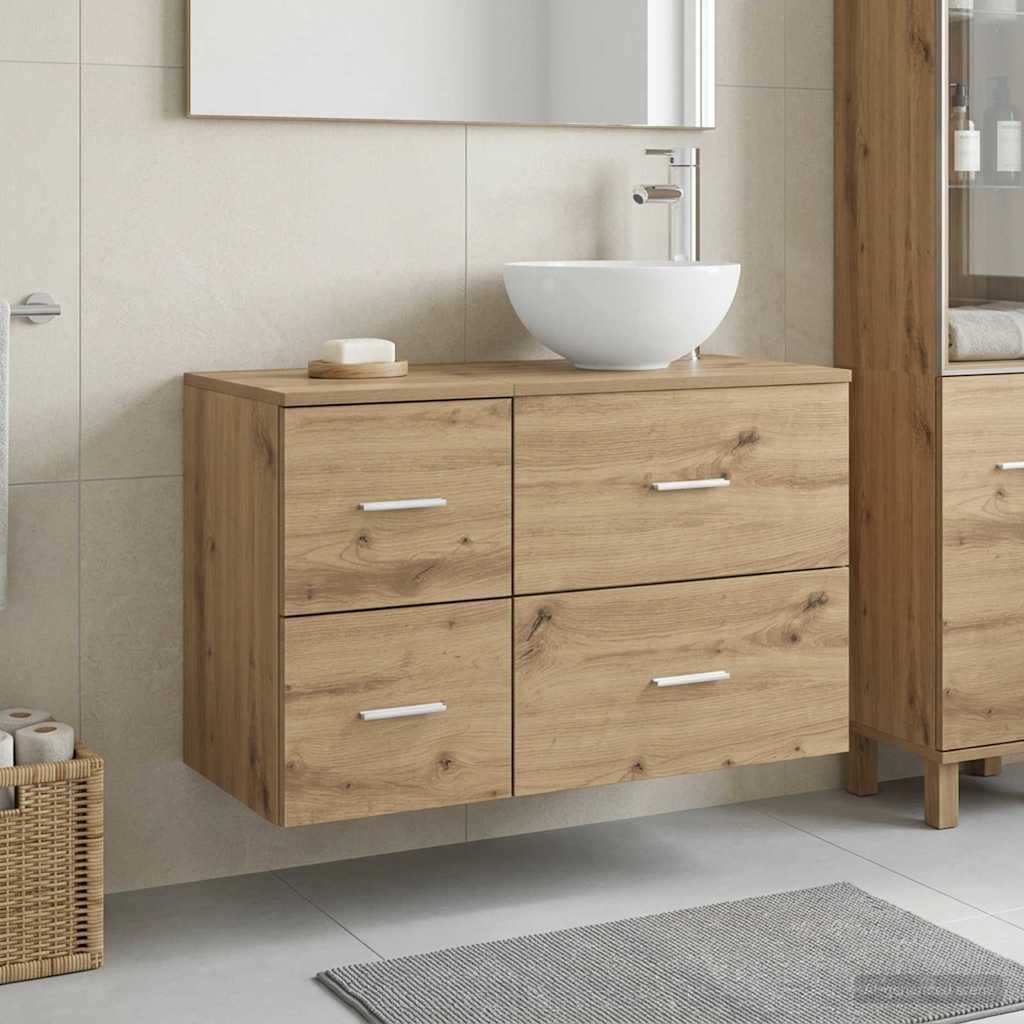 Badezimmermöbel-Set 2 stk. Artisan-Eiche Holzwerkstoff