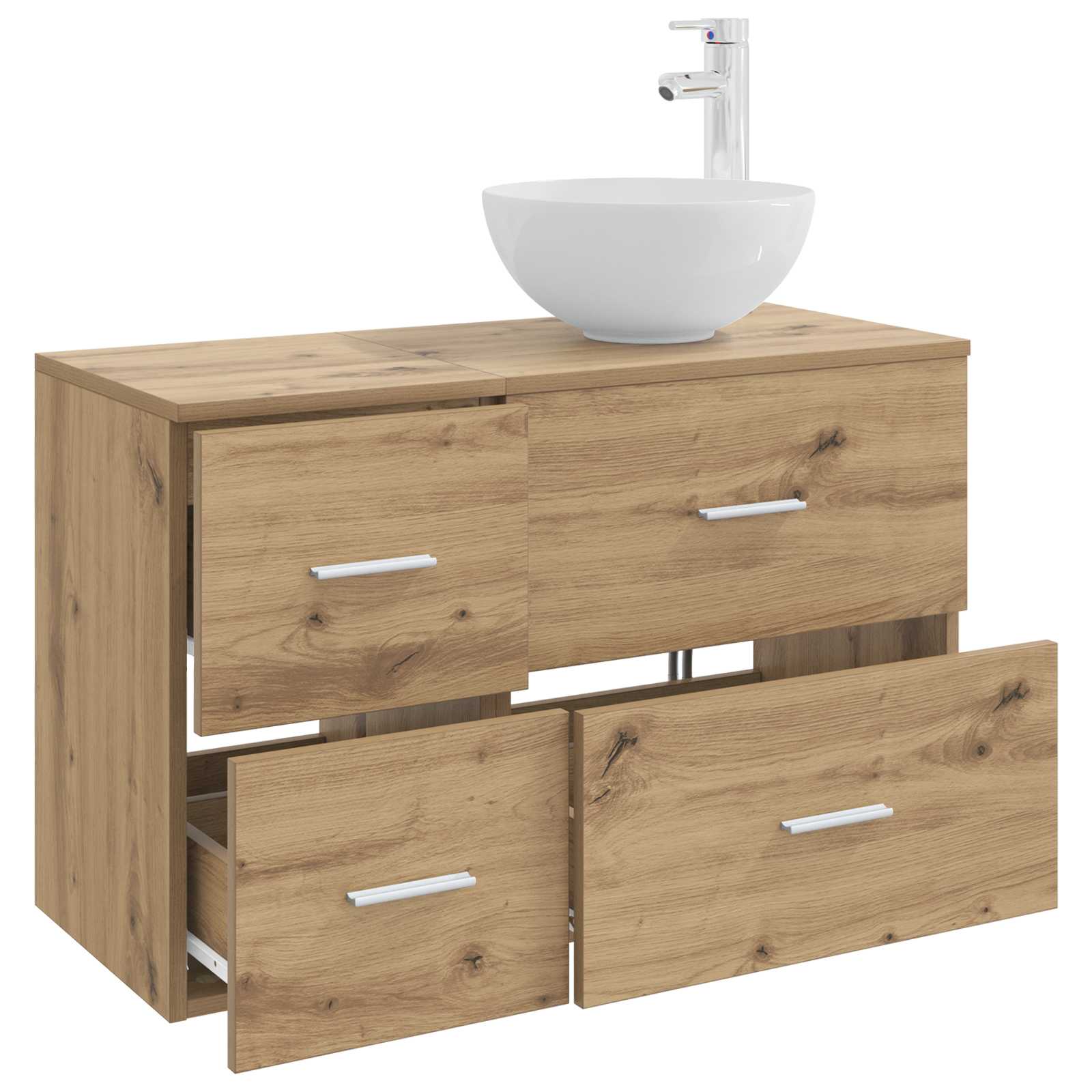 Badezimmermöbel-Set 2 stk. Artisan-Eiche Holzwerkstoff