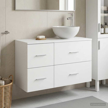 Badezimmermöbel-Set 2 stk. Weiß Holzwerkstoff