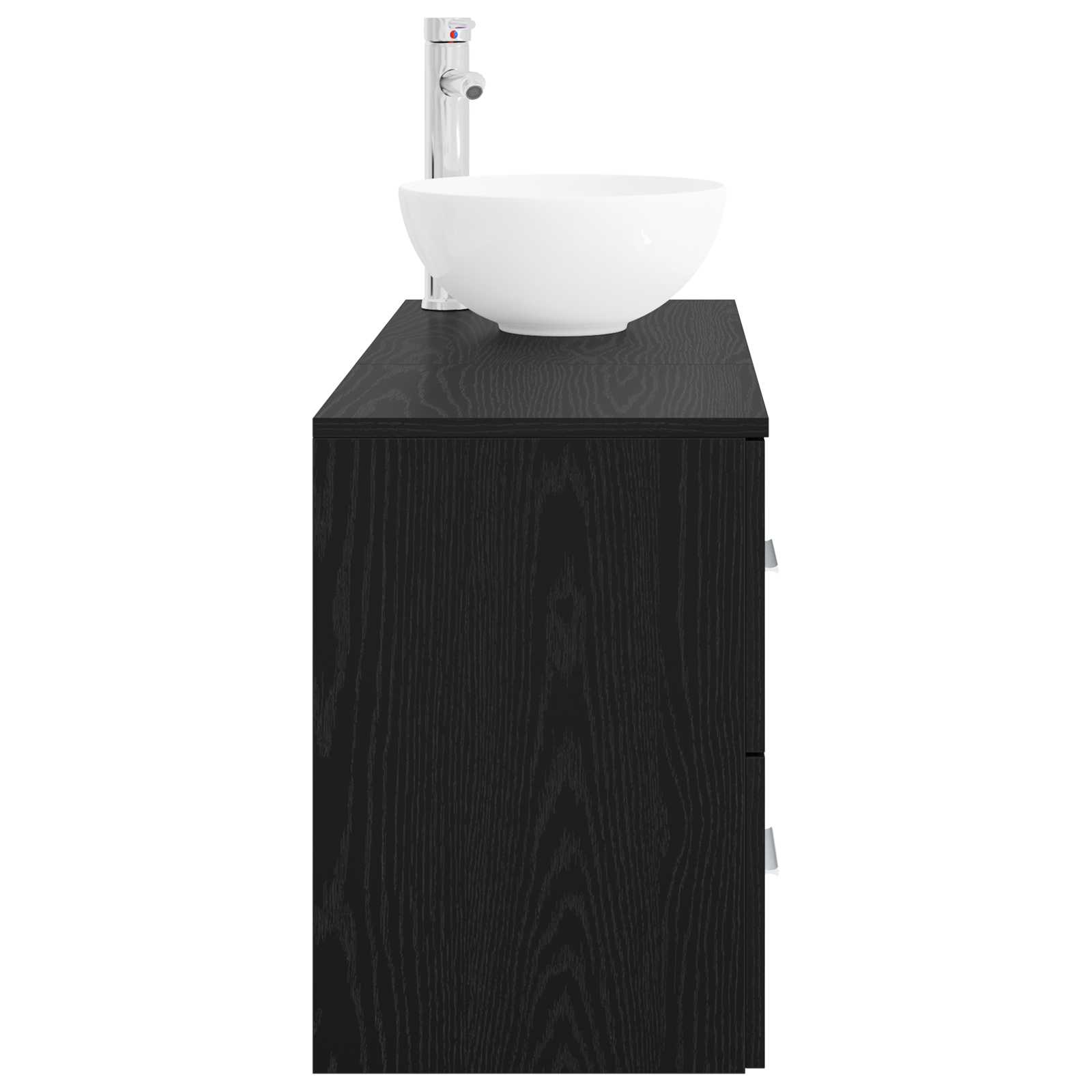 Badezimmermöbel-Set 2 stk. Schwarze Eiche Holzwerkstoff