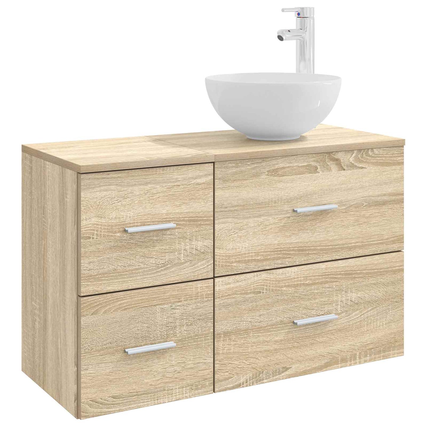 Badezimmermöbel-Set 2 stk. Sonoma-Eiche Holzwerkstoff
