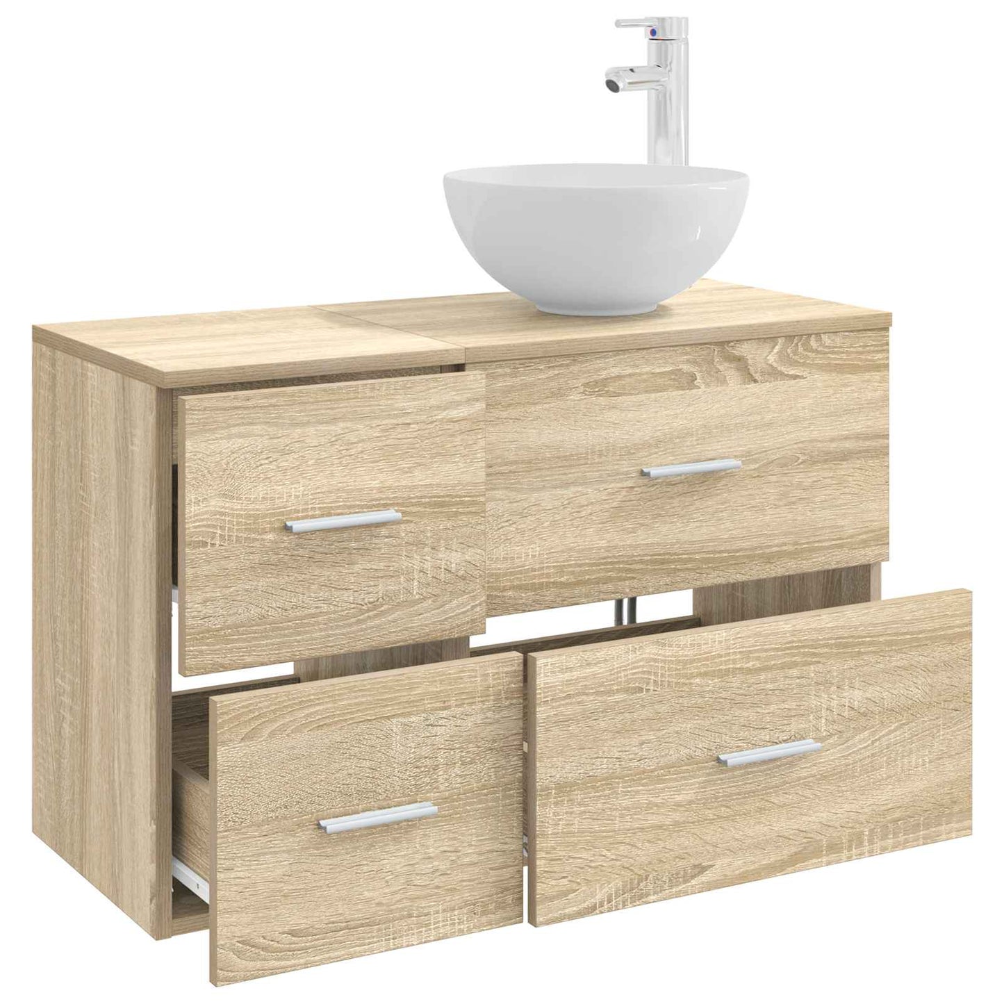 Badezimmermöbel-Set 2 stk. Sonoma-Eiche Holzwerkstoff
