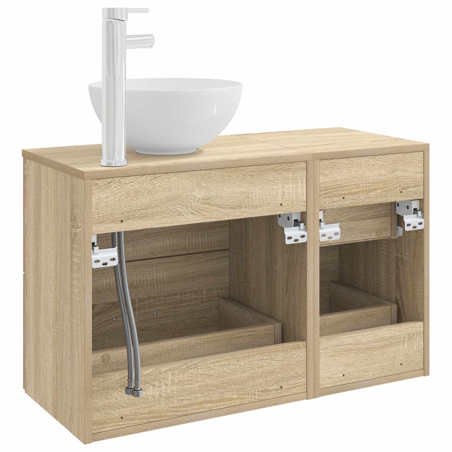 Badezimmermöbel-Set 2 stk. Sonoma-Eiche Holzwerkstoff