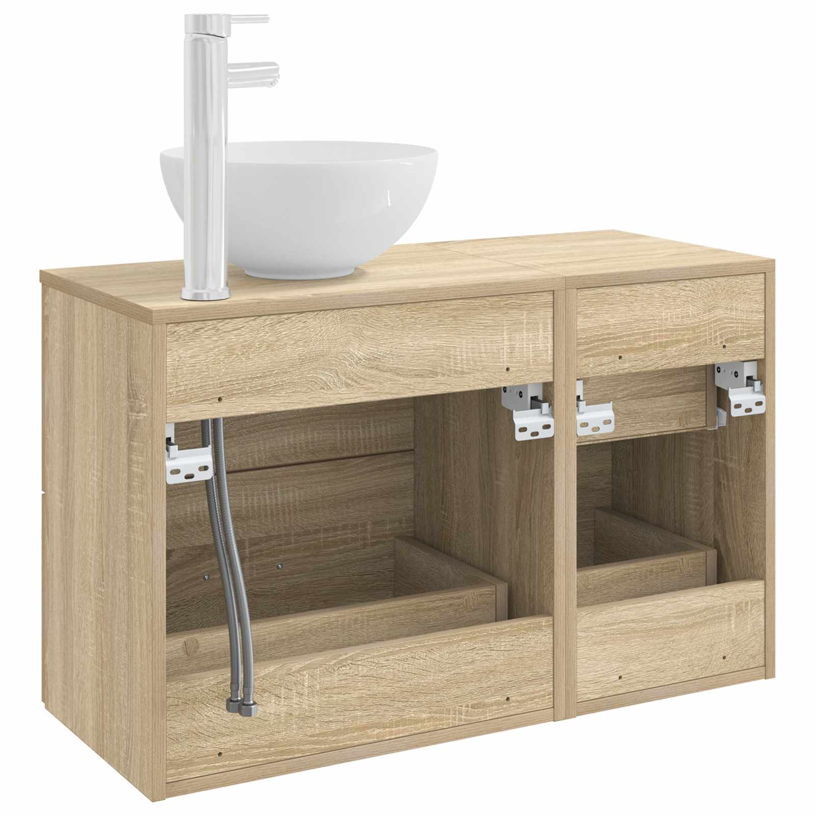 Badezimmermöbel-Set 2 stk. Sonoma-Eiche Holzwerkstoff