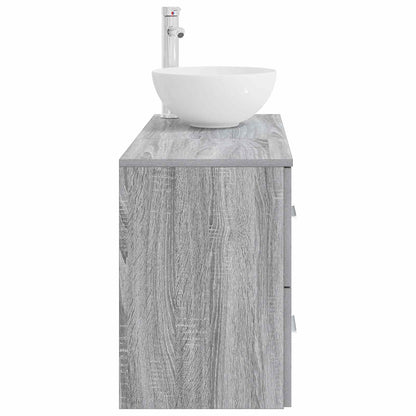Badezimmermöbel-Set 2 stk. Grau Sonoma Holzwerkstoff