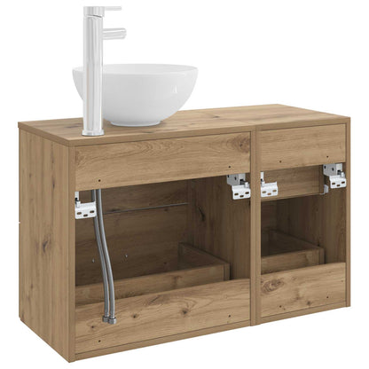 Badezimmermöbel-Set 2 stk. Artisan-Eiche Holzwerkstoff