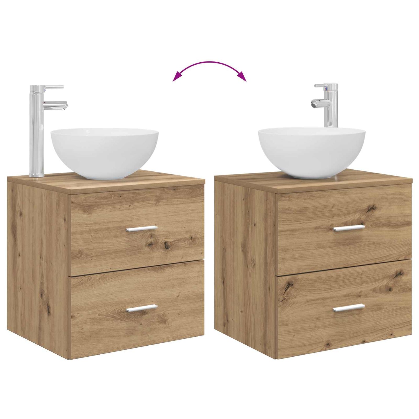 Badezimmermöbel-Set 2 stk. Artisan-Eiche Holzwerkstoff