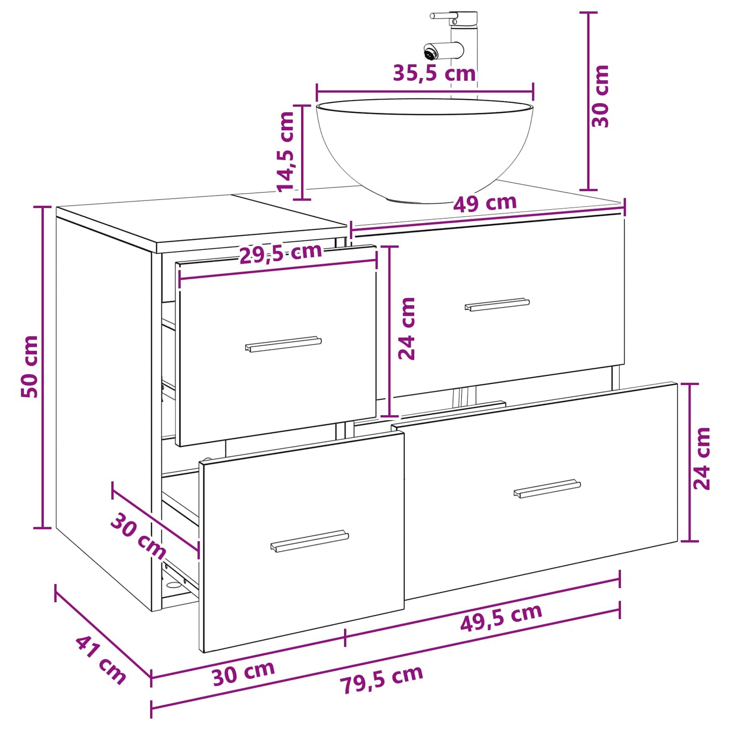 Badezimmermöbel-Set 2 stk. Artisan-Eiche Holzwerkstoff