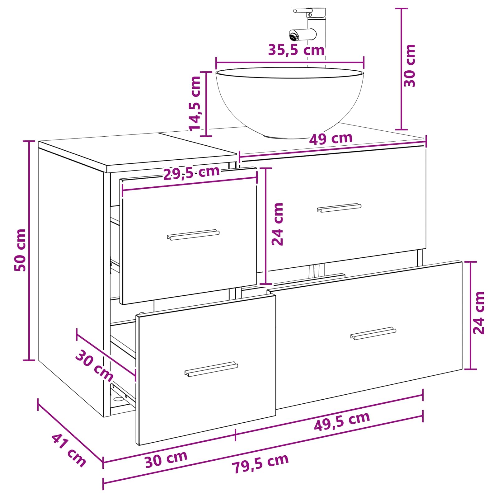Badezimmermöbel-Set 2 stk. Artisan-Eiche Holzwerkstoff