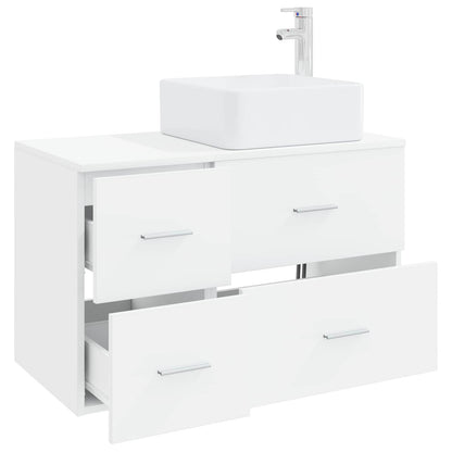 Badezimmermöbel-Set 2 stk. Weiß Holzwerkstoff