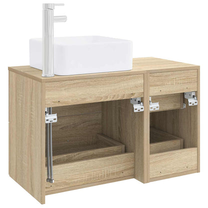 Badezimmermöbel-Set 2 stk. Sonoma-Eiche Holzwerkstoff