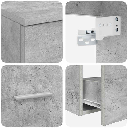 Badezimmermöbel-Set 2 stk. Betongrau Holzwerkstoff
