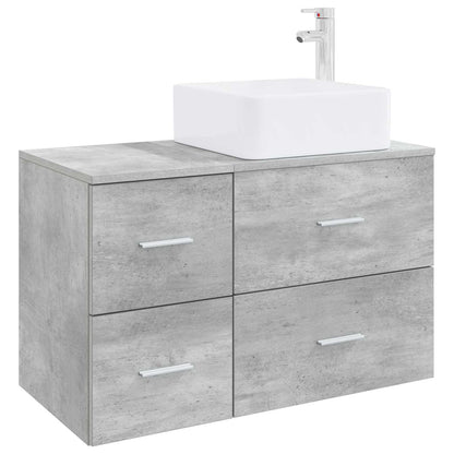 Badezimmermöbel-Set 2 stk. Betongrau Holzwerkstoff
