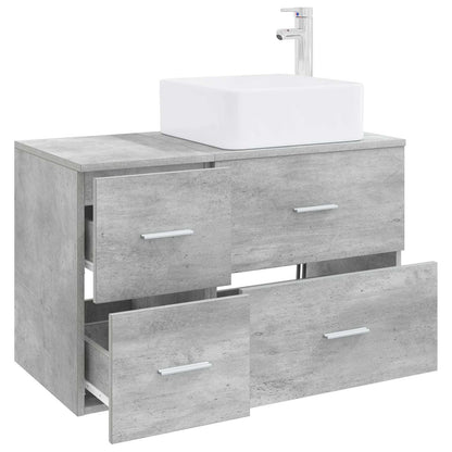 Badezimmermöbel-Set 2 stk. Betongrau Holzwerkstoff