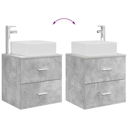 Badezimmermöbel-Set 2 stk. Betongrau Holzwerkstoff