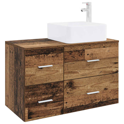 Badezimmermöbel-Set 2 stk. Altholz Holzwerkstoff
