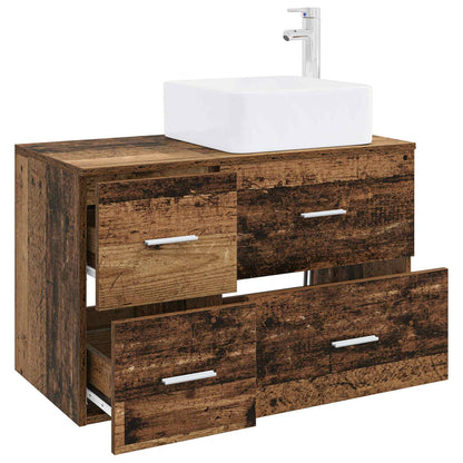 Badezimmermöbel-Set 2 stk. Altholz Holzwerkstoff