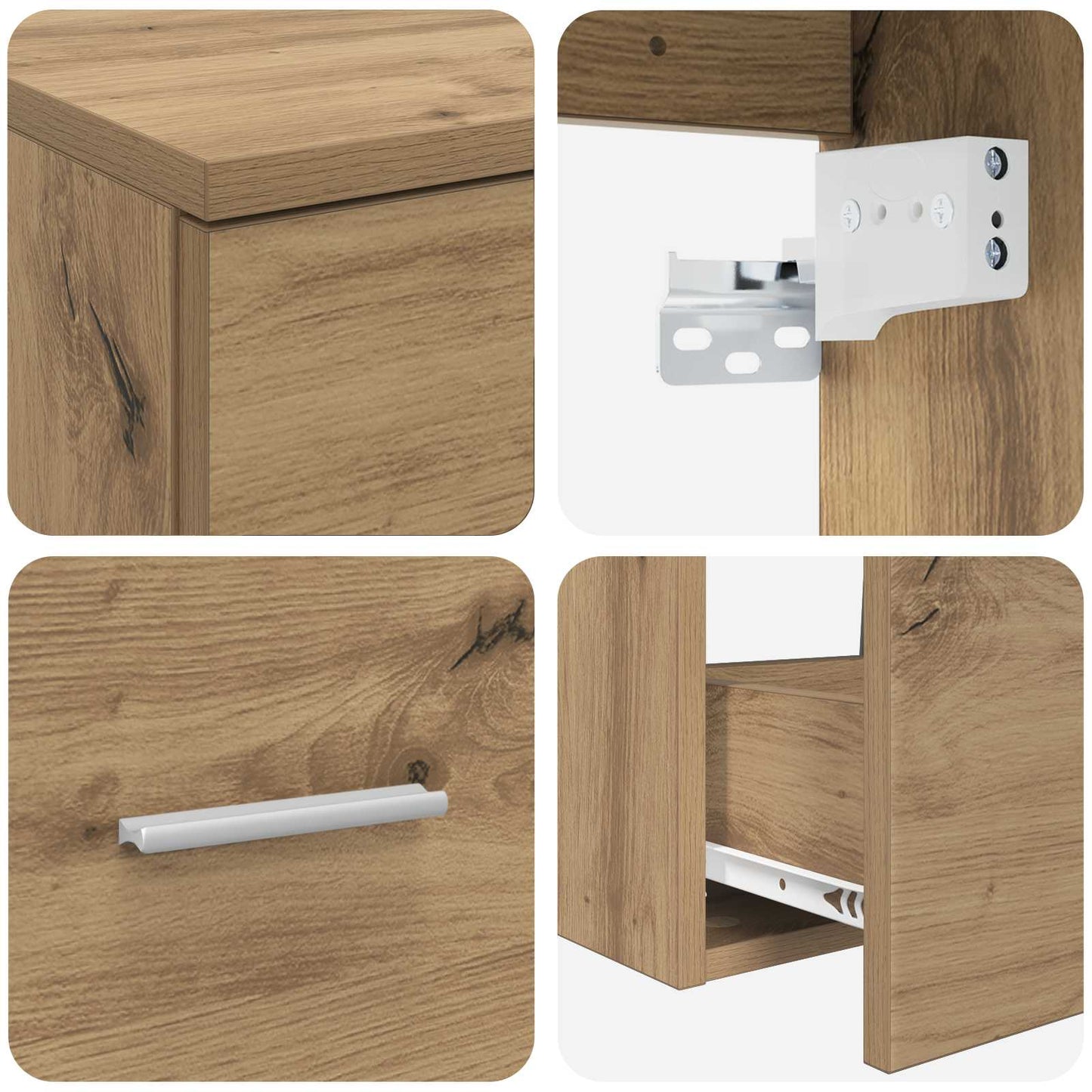 Badezimmermöbel-Set 2 stk. Artisan-Eiche Holzwerkstoff