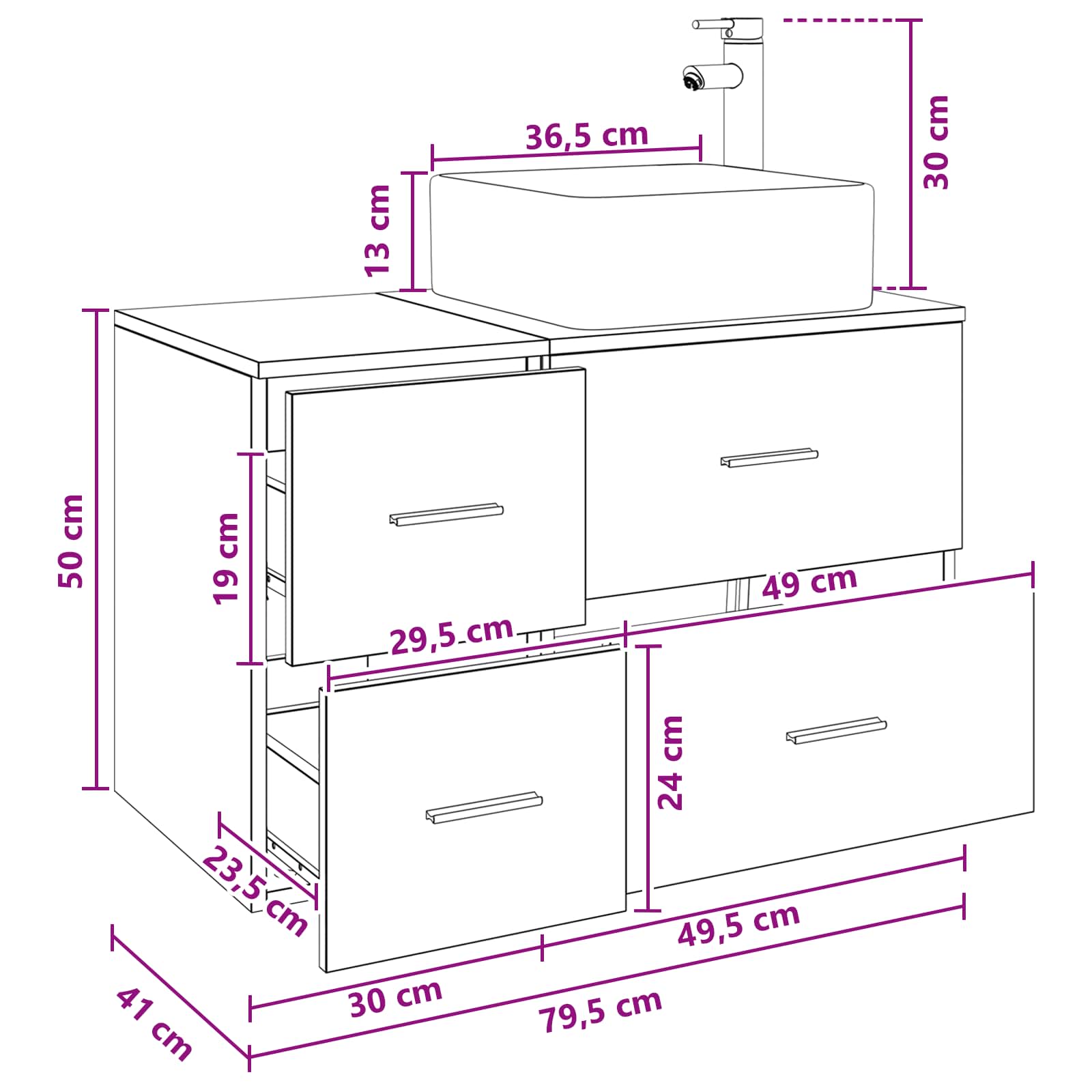 Badezimmermöbel-Set 2 stk. Artisan-Eiche Holzwerkstoff