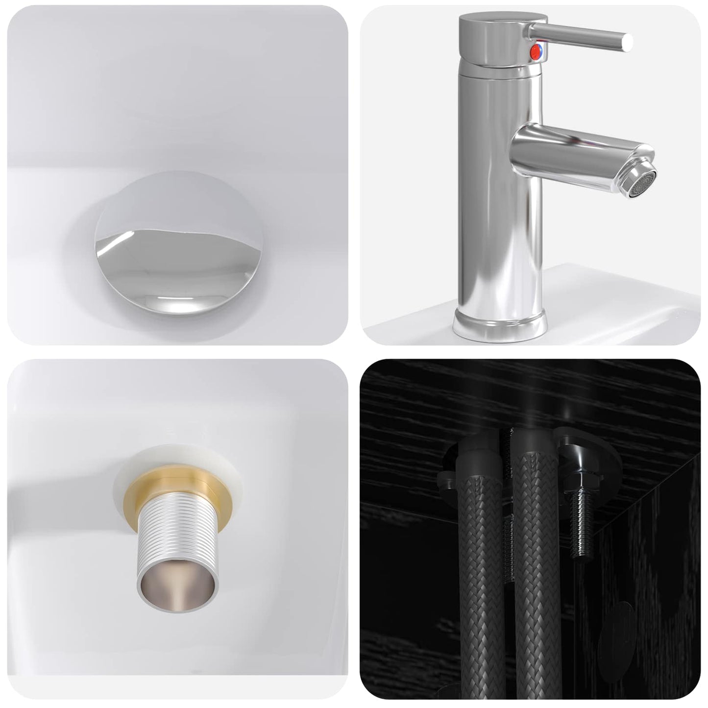 Badezimmermöbel-Set 2 stk. Schwarze Eiche Holzwerkstoff