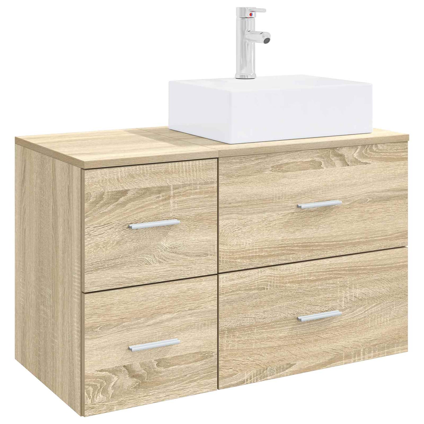 Badezimmermöbel-Set 2 stk. Sonoma-Eiche Holzwerkstoff