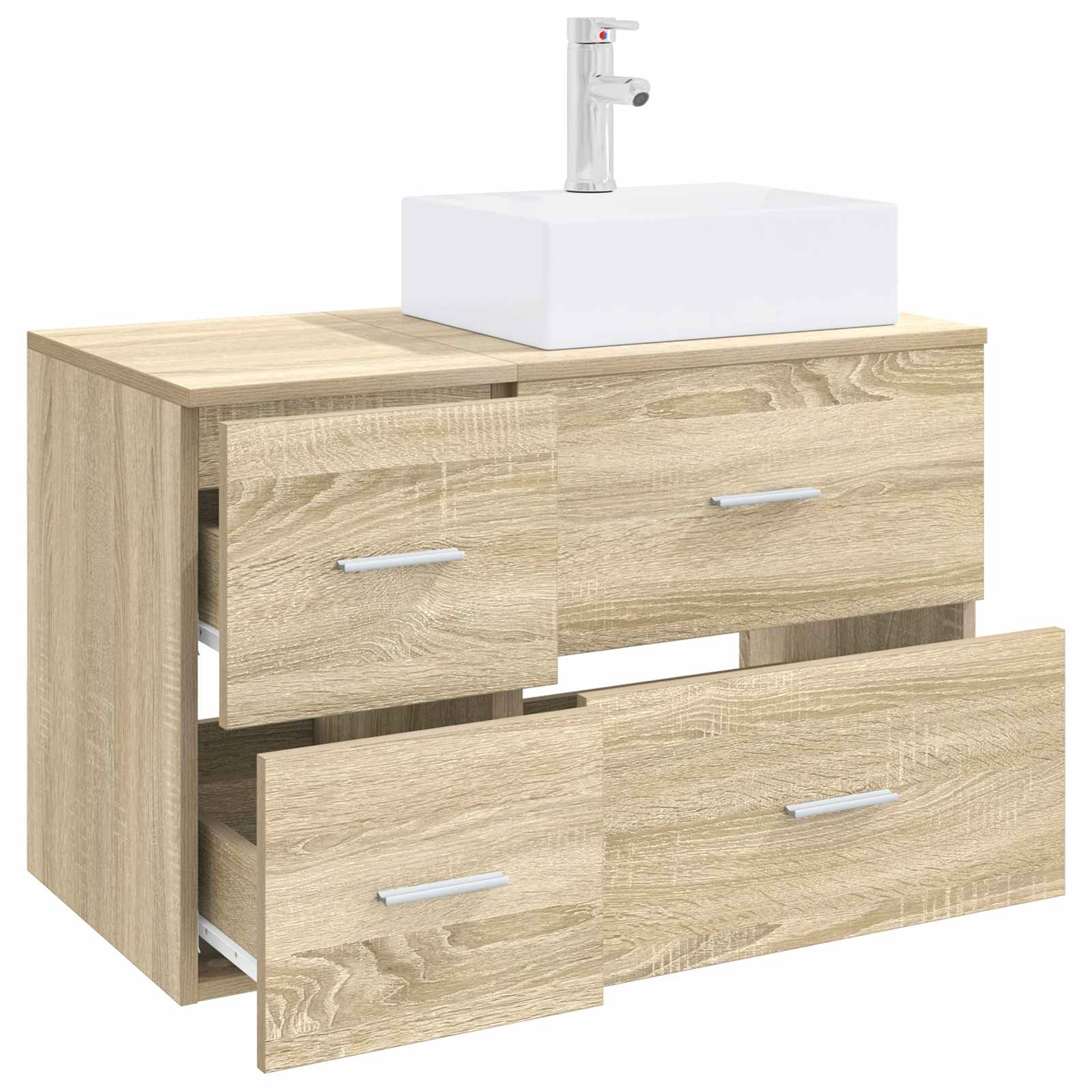 Badezimmermöbel-Set 2 stk. Sonoma-Eiche Holzwerkstoff