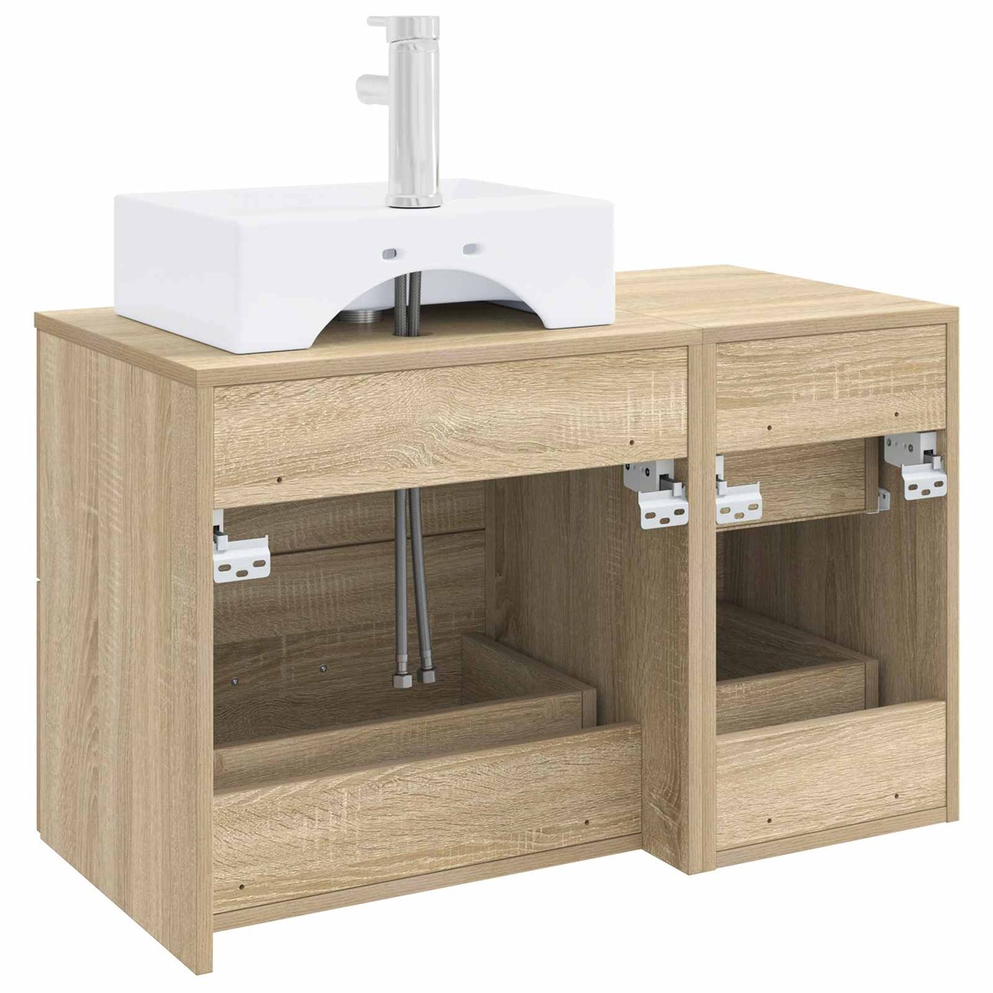 Badezimmermöbel-Set 2 stk. Sonoma-Eiche Holzwerkstoff