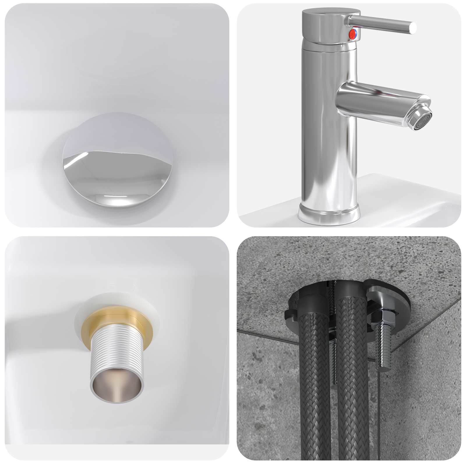 Badezimmermöbel-Set 2 stk. Betongrau Holzwerkstoff