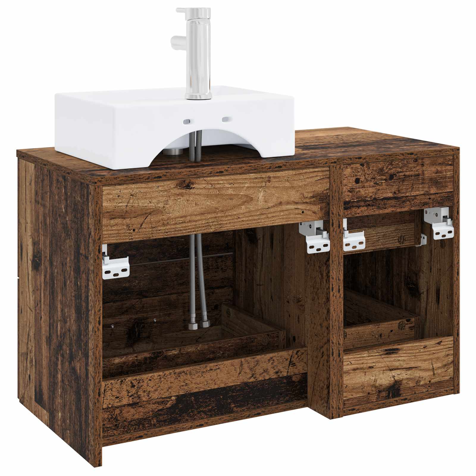 Badezimmermöbel-Set 2 stk. Altholz Holzwerkstoff