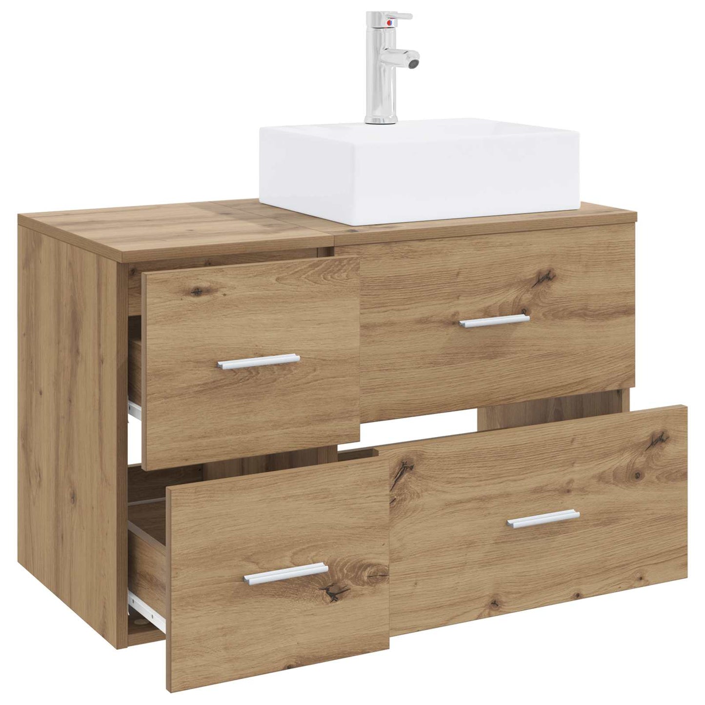 Badezimmermöbel-Set 2 Stk. Artisan-Eiche Holzwerkstoff