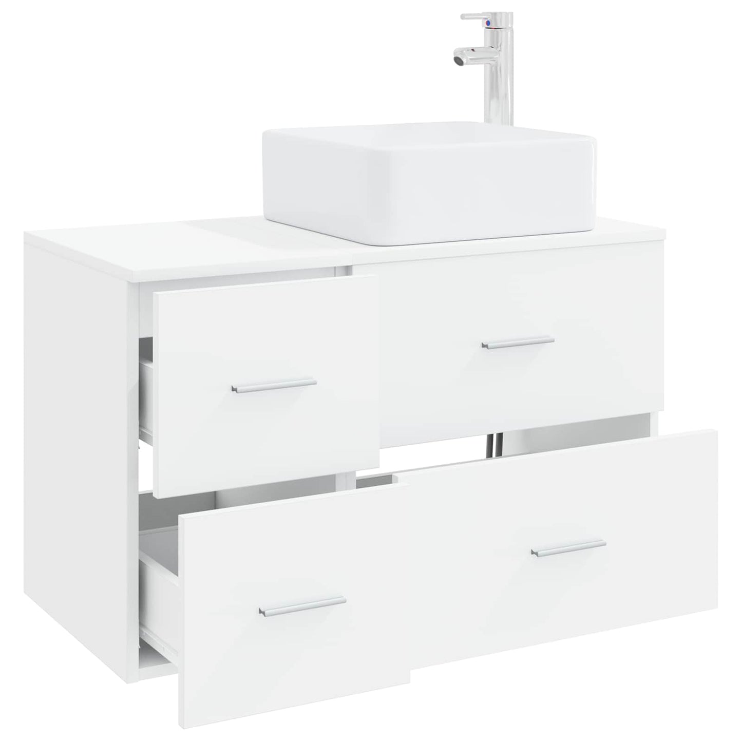 Badezimmermöbel-Set 2 stk. Weiß Holzwerkstoff