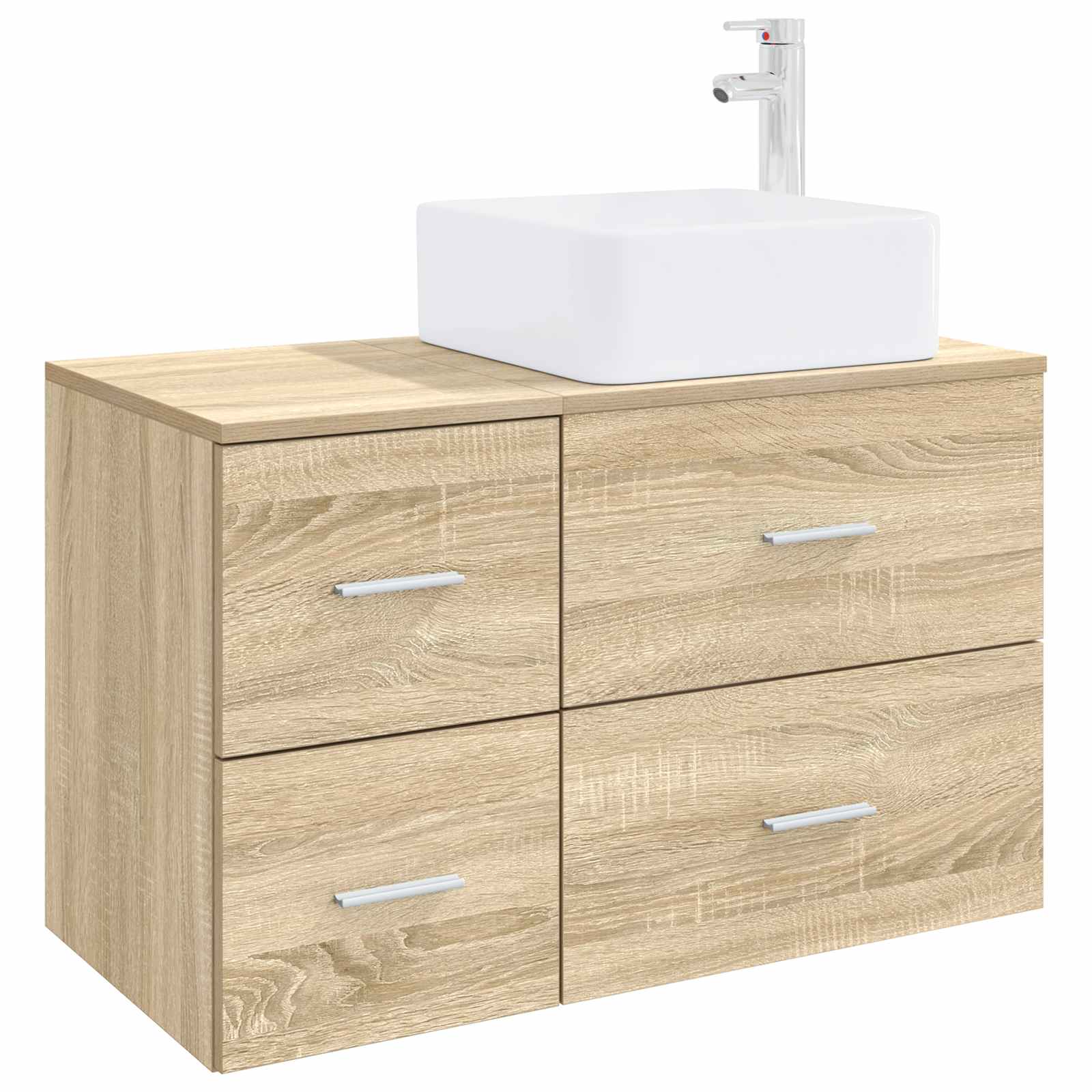 Badezimmermöbel-Set 2 stk. Sonoma-Eiche Holzwerkstoff