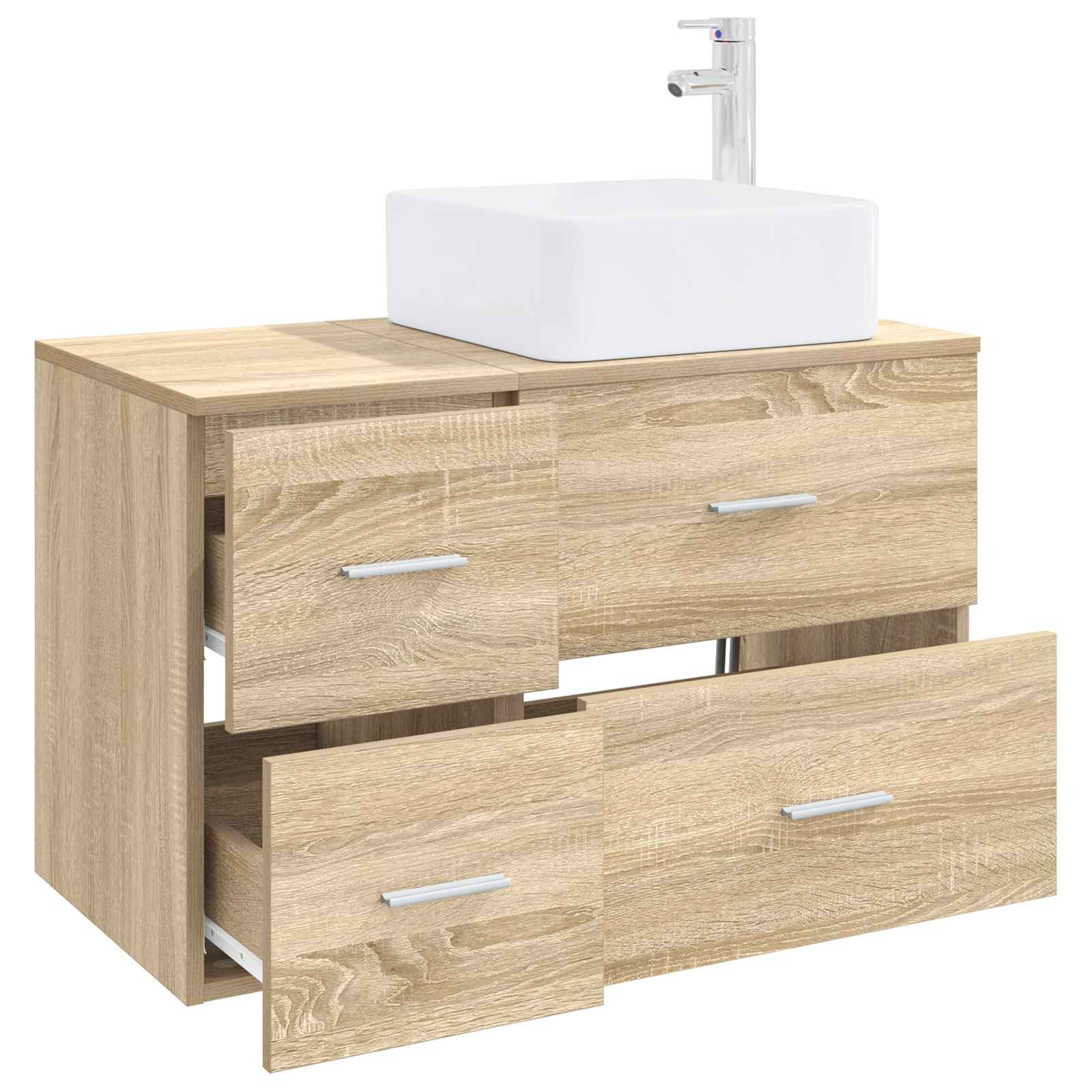 Badezimmermöbel-Set 2 stk. Sonoma-Eiche Holzwerkstoff